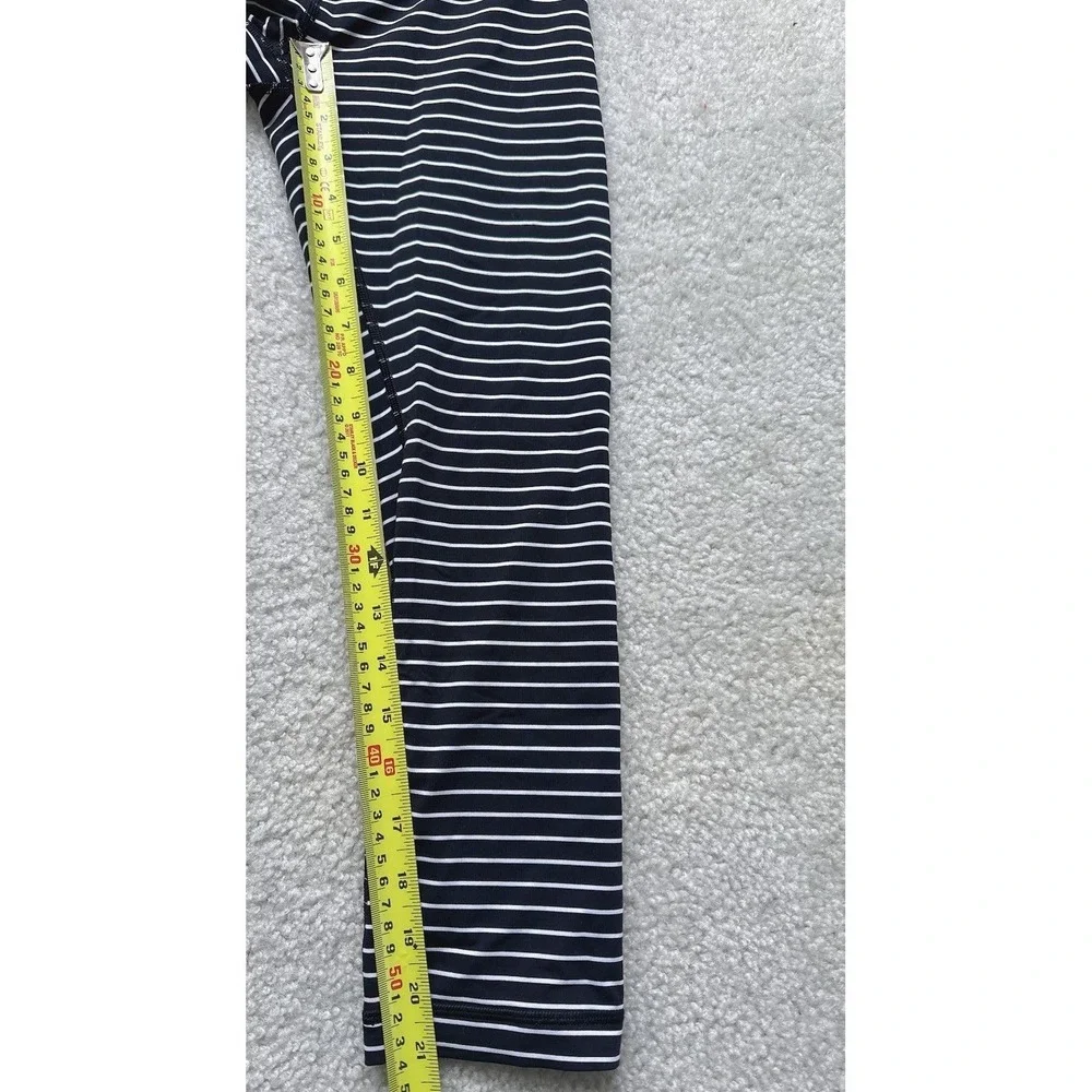 Lululemon Wunder Under Crop Leggings Pants 4 Black White Stripe High Rise 21